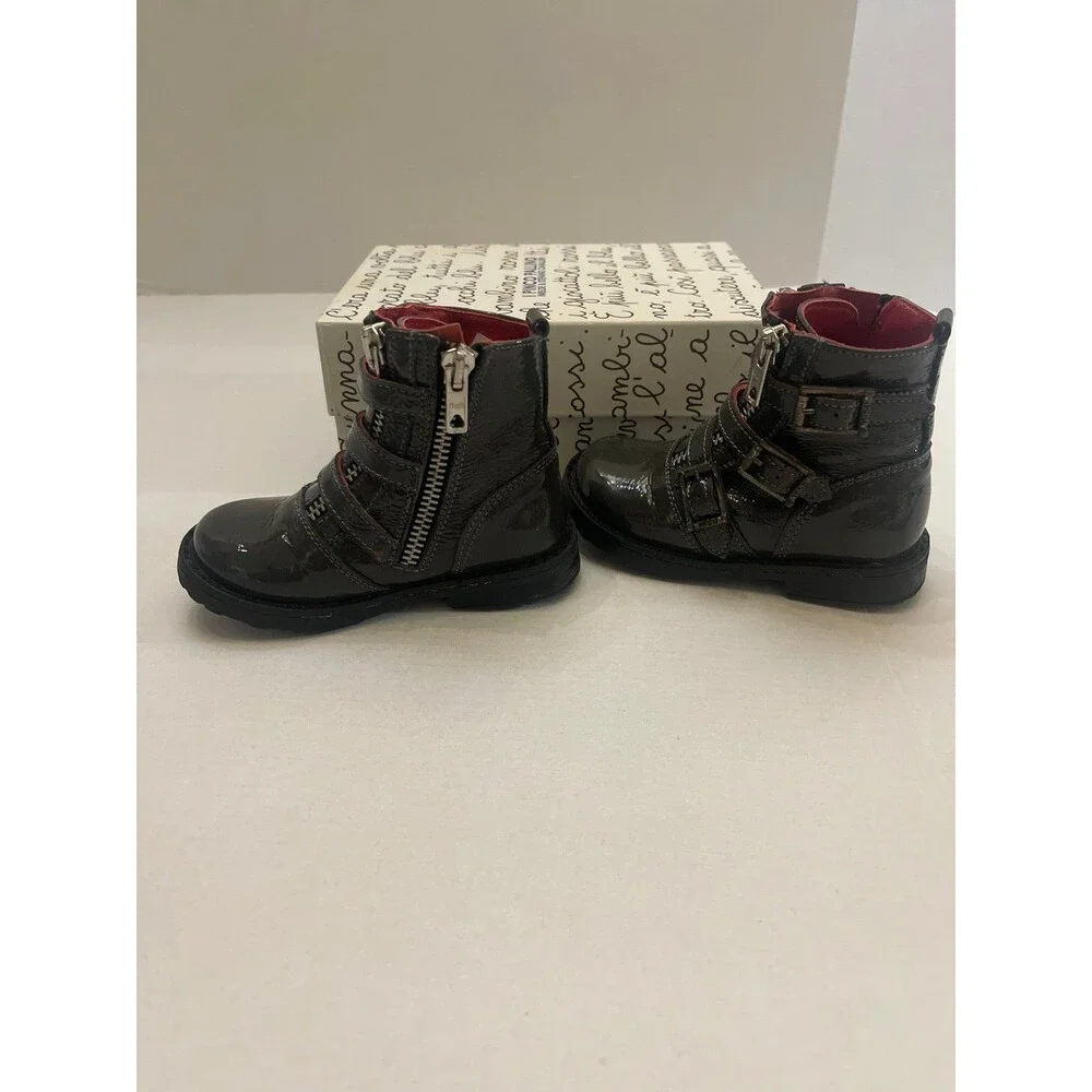 I Pinco Pallino Imelde & Stefano Cavalleri Toddler Boots Size 25 (8) Dark Gray